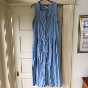 Vintage Long Denim Button-Down Dress Sz L